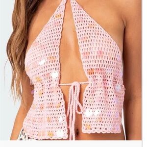 Edikted sequin crochet halter